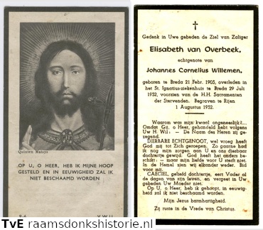 Elisabeth van Overbeek- Johannes Cornelius Willemen