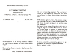 Petrus Overbeeke- Petronella Johanna Adriana van der Pol