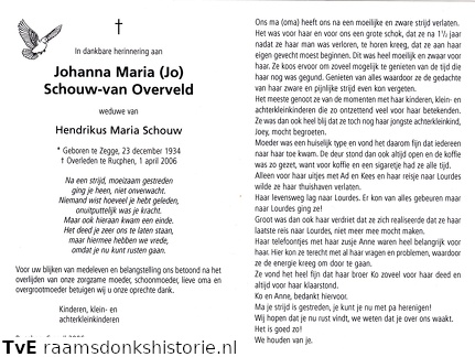 Johanna Maria van Overveld- Hendrikus Maria Schouw