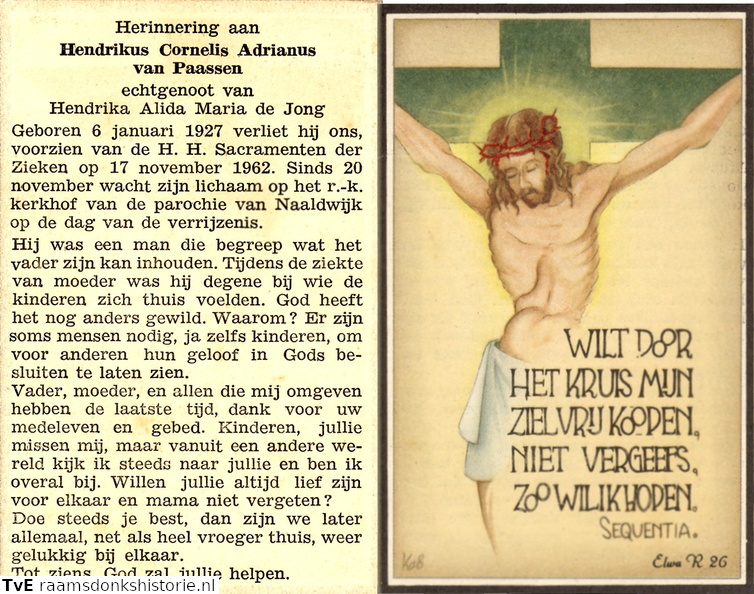 Hendrikus Cornelis Adrianus van Paassen Hendrika Alida Maria de Jong