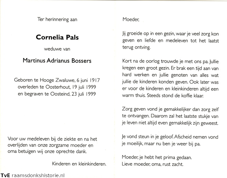 Cornelia Pals Martinus Adrianus Bossers