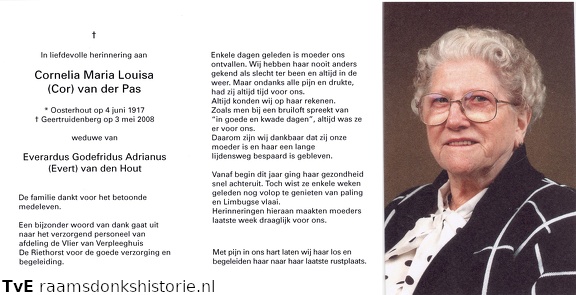 Cornelia Maria van der Pas Everardus Godefridus Adrianus van den Hout
