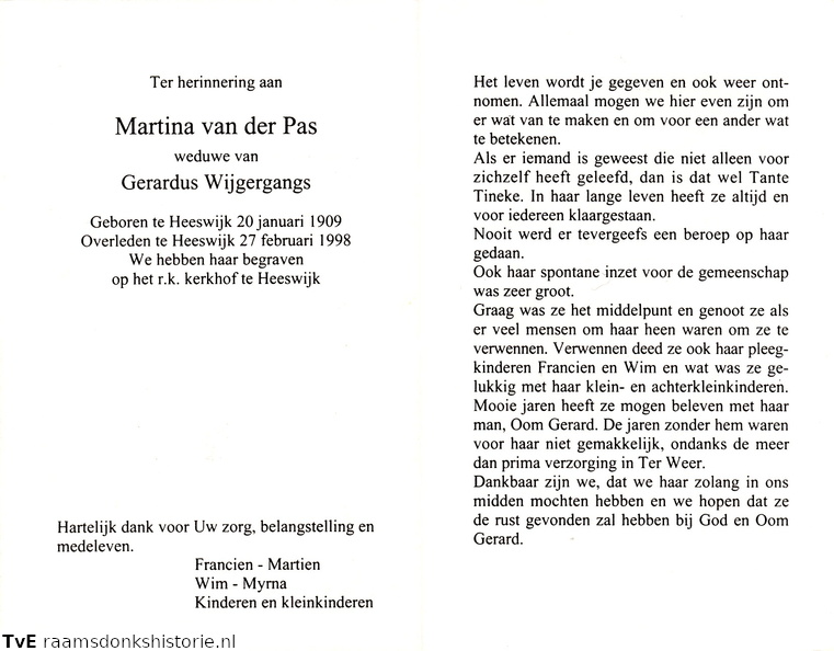 Martina van der Pas Gerardus Wijgergangs