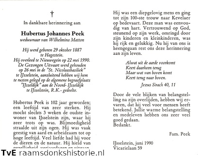 Hubertus Johannes Peek Wilhelmina Matton