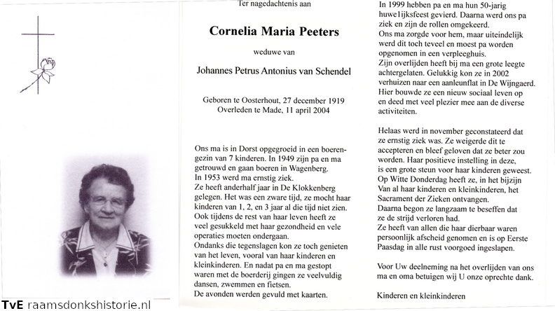 Cornelia Maria Peeters Johannes Petrus Antonius van Schendel