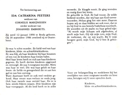 Ida Catharina Peeters Cornelis Marijnissen Johannes Embregts