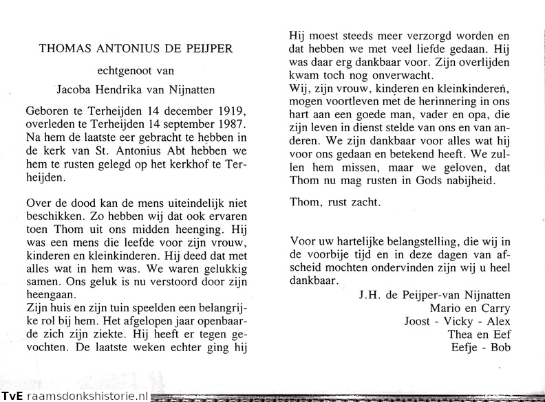 Thomas Antonius de Peijper Jacoba Hendrika van Nijnatten