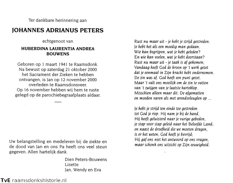 Johannes Adrianus Peters Huberdina Laurentia Andrea Bouwens
