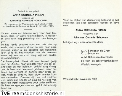 Anna Cornelia Pijnen Johannes Cornelis Schoonen