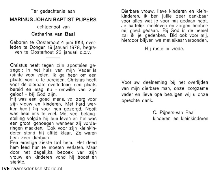 Marinus Johan Baptist Pijpers Catharina van Baal