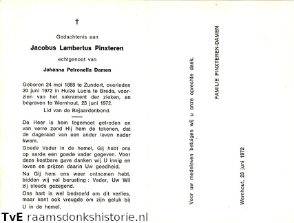 Jacobus Lambertus Pinxteren Johanna Petronella Damen