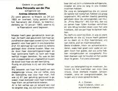 Anna Petronella van der Plas Andreas Johanna Oomen