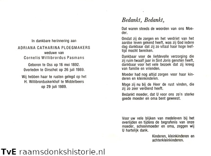 Adriana Catharina Ploegmakers Cornelis Willibrordus Pasmans