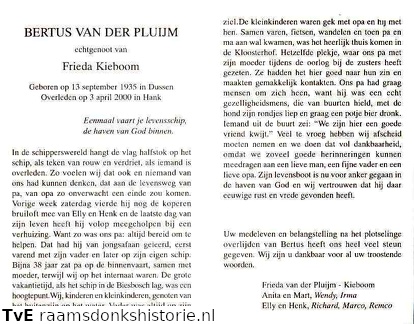 Bertus van der Pluijm Frieda Kieboom
