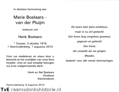Marie van der Pluijm Henk Boelaars