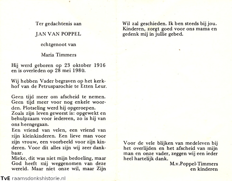 Jan van Poppel Maria Timmers