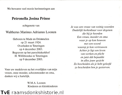 Petronella Josina Prinse Waltherus Marinus Adrianus Loonen
