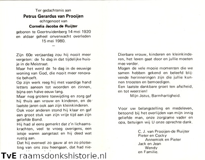 Petrus Gerardus van Prooijen Cornelia Jacoba de Ruijter