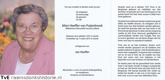 Wilhelmina Petronella Francisca Maria van Puijenbroek Jan Heeffer