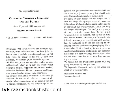 Catharina Theodora Leonarda van derPutten Frederik Adrianus Martin