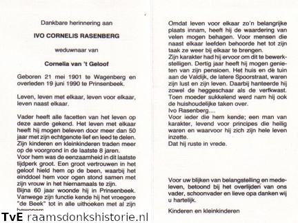 Ivo Cornelis Rasenberg Cornelia van t Geloof