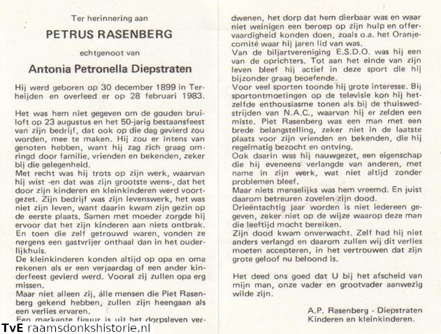 Petrus Rasenberg Antonia Petronella Diepstraten
