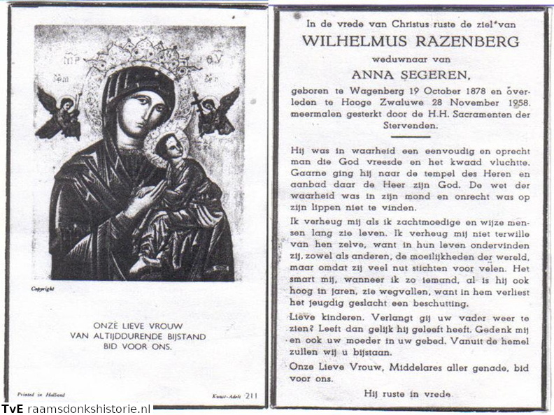 Wilhelmus Razenberg Anna Segeren