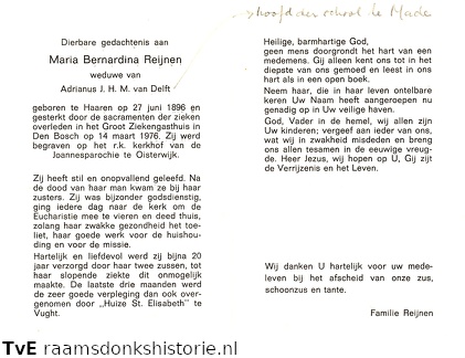 Maria Bernardina Reijnen Adrianus J.H.M. van Delft