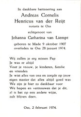 Andreas Cornelis Henricus van der Reijt Johanna Catharina van Liempt
