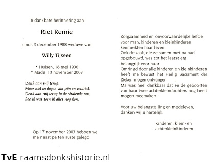 Riet Remie Willy Tijssen