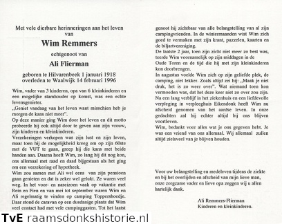 Wim Remmers Ali Flierman