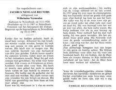 Jacobus Nicolaas Reuvers Wilhelmina Vermeulen