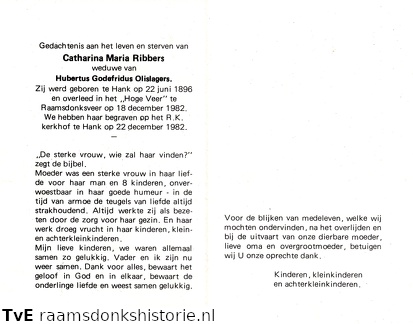 Catharina Maria Ribbers Hubertus Godefridus Olislagers