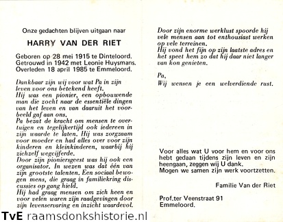 Harry van der Riet Leonie Huysmans