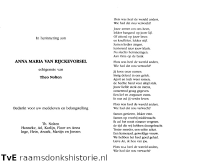 Anna Maria van Rijckevorsel-Theo Nolten