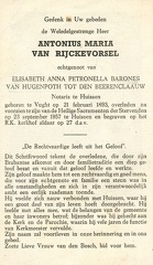 Antonius Maria van Rijckevorsel Elisabeth A.P. barones van Hugenpoth tot den Beerenclaauw