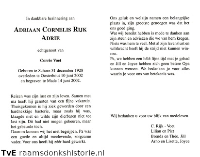 Adriaan Cornelis Rijk Corrie Voet