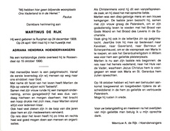 Martinus de Rijk Adriana Hendrika Hoendervangers