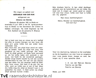 Adrianus van der Rijk Johanna van Gennip