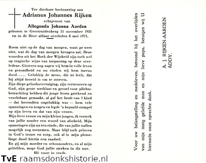 Adrianus Johannes Rijken Allegonda Johanna Aarden