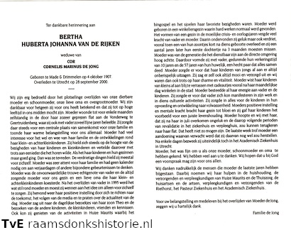 Huberta Johanna van de Rijken Cornelis Marinus de Jong