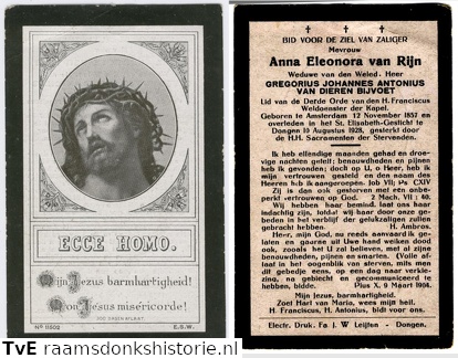 Anna Eleonora van Rijn Gregorius Johannes Antonius van Dieren Bijvoet