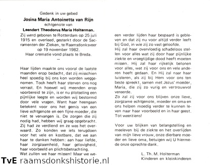 Josina Maria Antoinetta van Rijn Leendert Theodorus Maria Holterman
