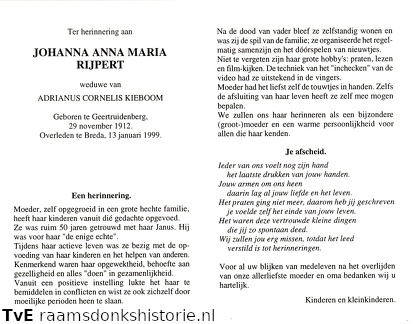 Johanna Anna Maria Rijpert Adrianus Cornelis Kieboom