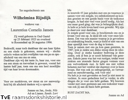 Wilhelmina Rijsdijk Laurentius Cornelis Jansen
