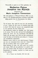 Norbertus Petrus Josephus van Rijswijk Maria Josephina Timmermans
