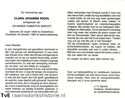 Clara Johanna Riool Johannes Hubertus Sgroot