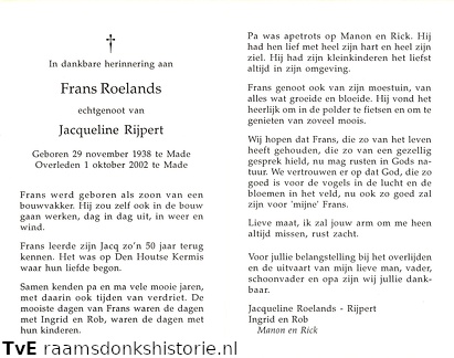 Frans Roelands Jacqueline Rijpert