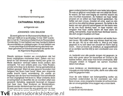 Catharina Roelen Johannes van Balkom