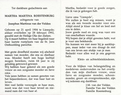 Martha Martina Roestenburg Josephus Martinus van der Velden